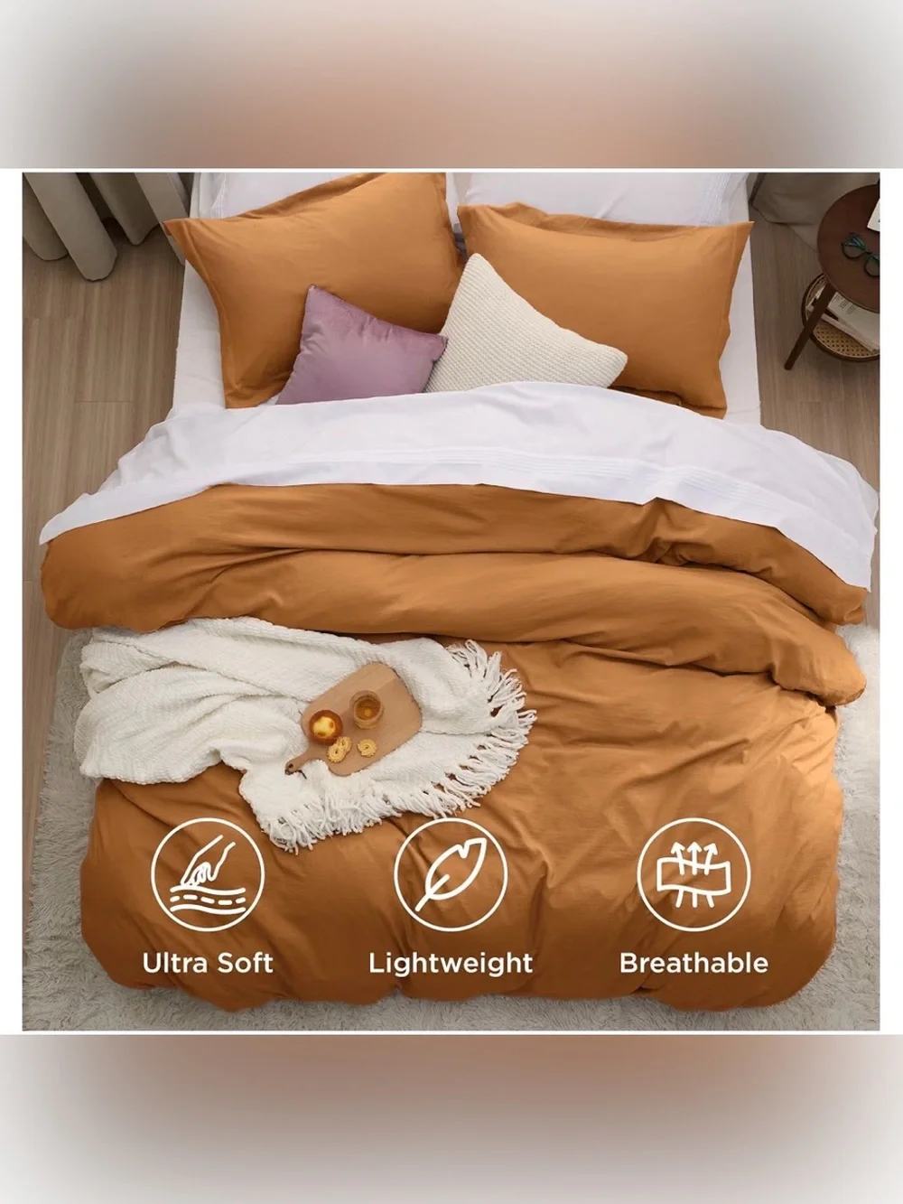 KING SIZE Duvet 3 Pc Set 100% Microfiber - GOLD